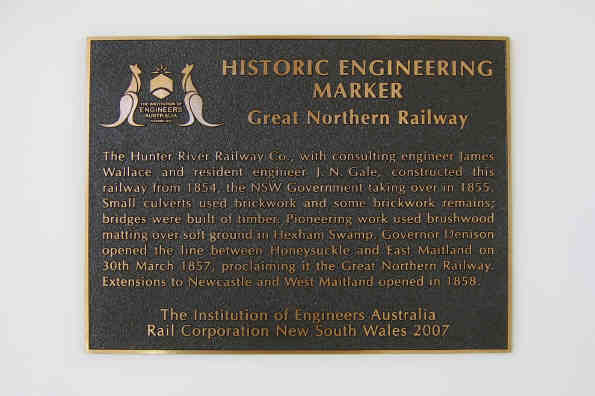 The name plate.
The unveiling of the Historic Plaque was carried out by, the Governor of NSW, Her Excellency Professor Marie Bashir VC CVO.