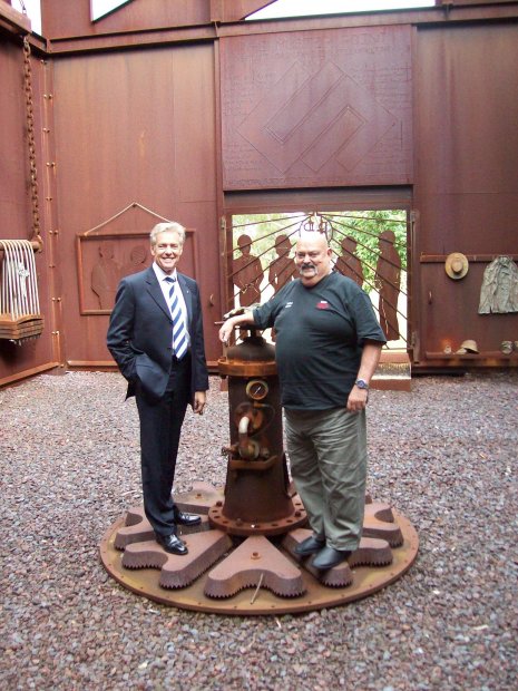  Member for Newcastle, Tim Owen visits the Muster Point.
