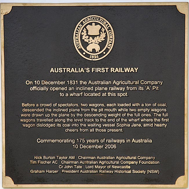 First Railway Plaque