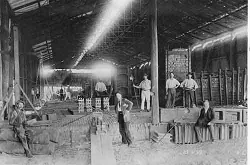 Interior view of the English and Australian Copper Company's Broadmeadow Copper Smelter.