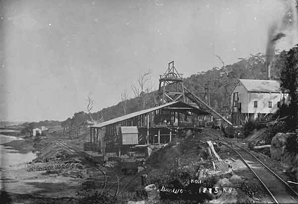 Burwood Colliery at Glenrock Lagoon. 1885.