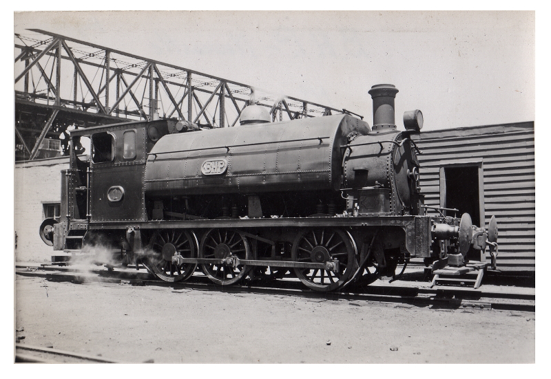 Loco 4 at the wharf. 1939 Vale and Lacy No 5 Scrapped 1960, ex NSWGR NO11 to BHP 1913.


