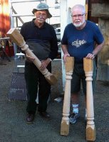  
.WOODTURNER Paul McLeish has delivered new posts for the afterdeck to our technical advisor Bob. Come on Saturday and have a look at the progress we are making. call 0419241731 for any info. OPEN HOUSE (ship) 10-4